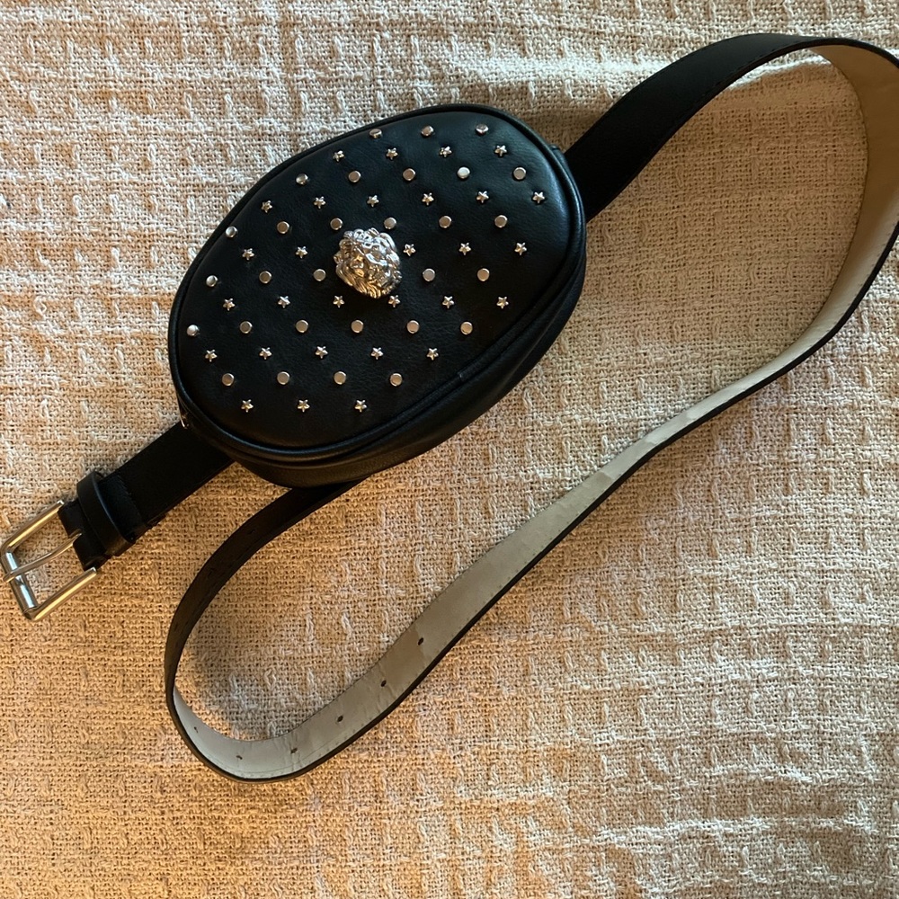 Lion Face Studded Purse Belt